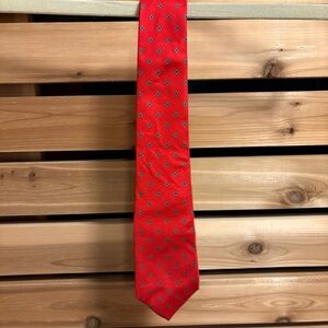 Vintage Pierre Balmain Red White and Blue Diamond Patterned 100% Silk Tie